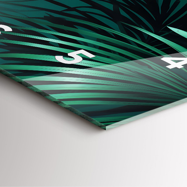 Szögletes fali üvegóra Trópusi levelek