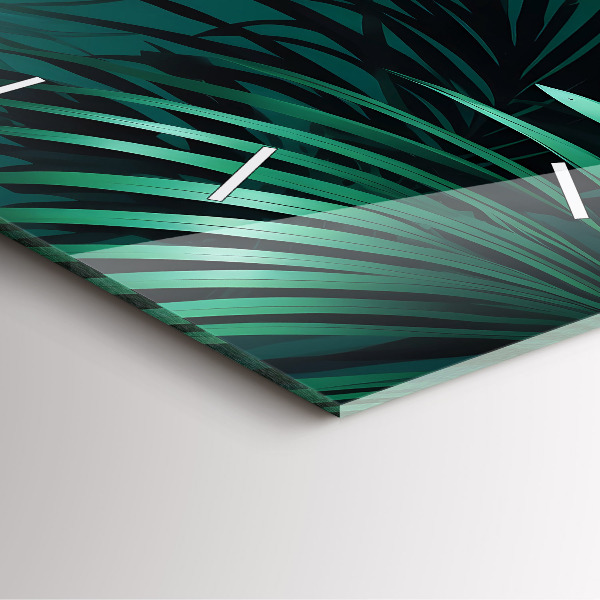 Szögletes fali üvegóra Trópusi levelek