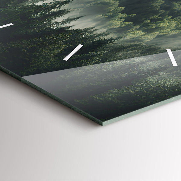 Szögletes fali üvegóra Erdei táj