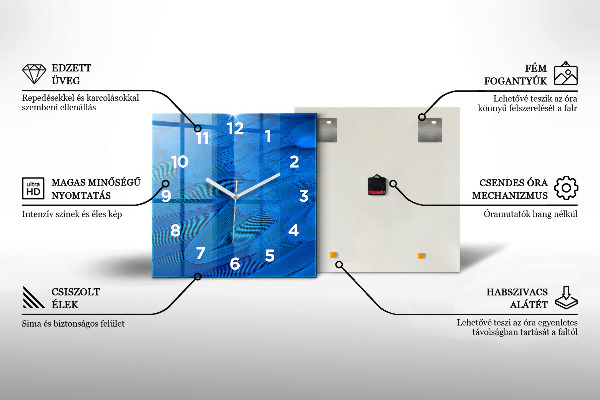 Szögletes fali üvegóra Betonfal
