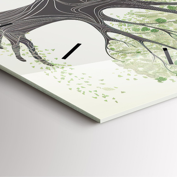 Szögletes fali üvegóra Nagy fa természet