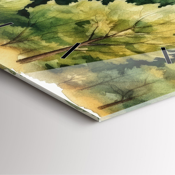 Szögletes fali üvegóra Erdei táj