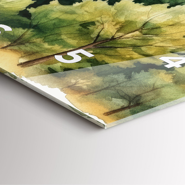 Szögletes fali üvegóra Erdei táj