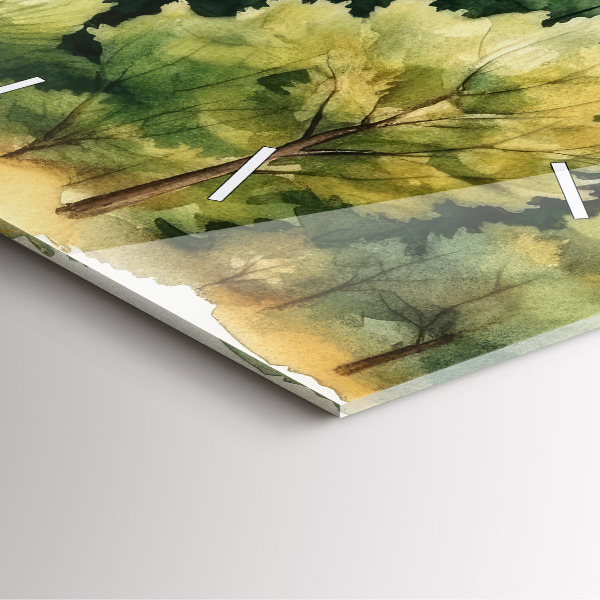 Szögletes fali üvegóra Erdei táj