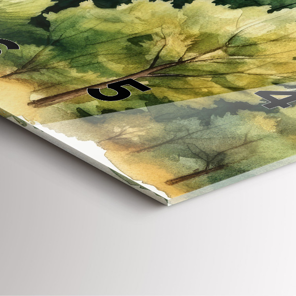 Szögletes fali üvegóra Erdei táj