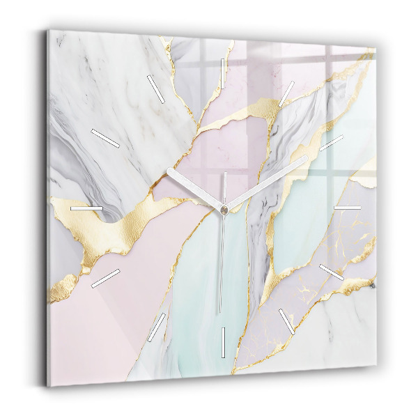 Szögletes fali üvegóra Márvány minta