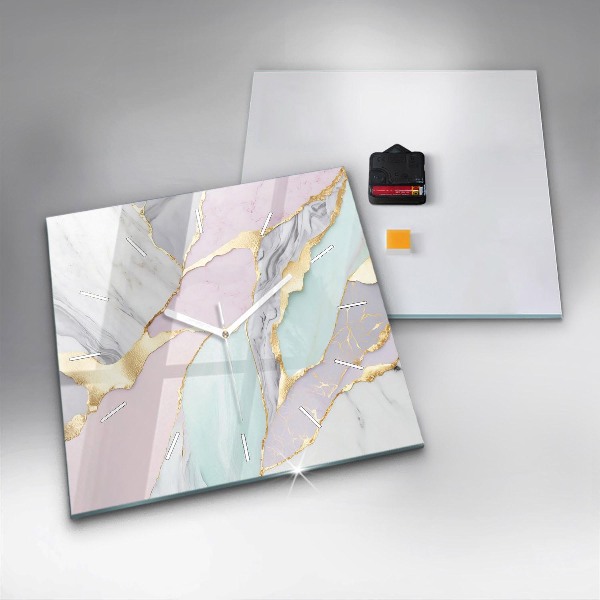 Szögletes fali üvegóra Márvány minta