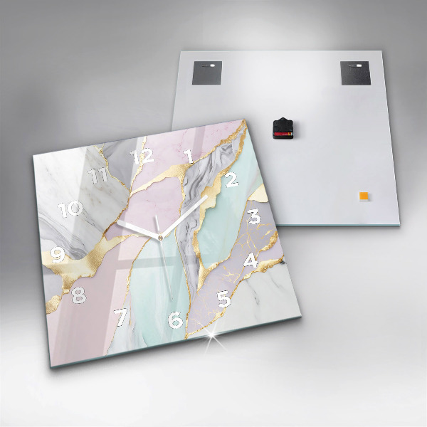 Szögletes fali üvegóra Márvány minta