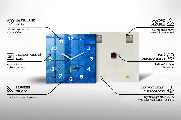 Szögletes fali üvegóra Világtérkép háromszögek