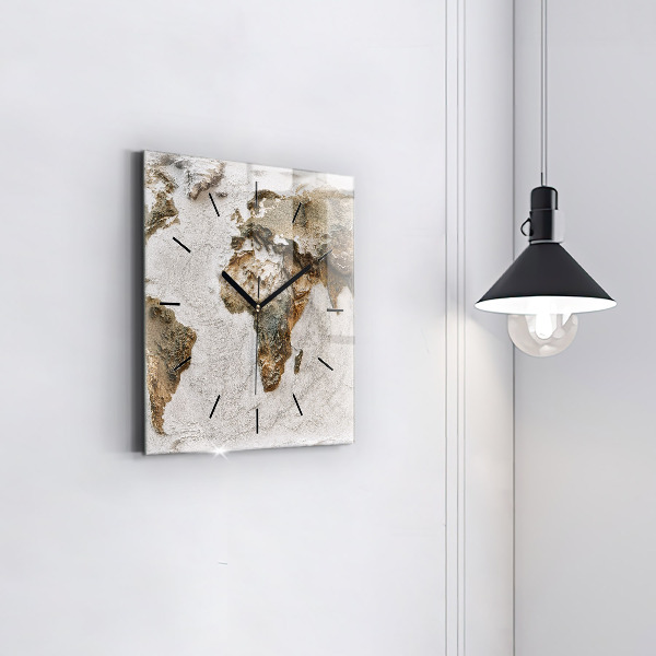 Szögletes fali üvegóra Régi világtérkép