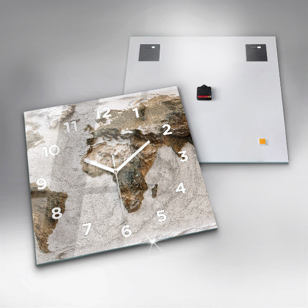 Szögletes fali üvegóra Régi világtérkép