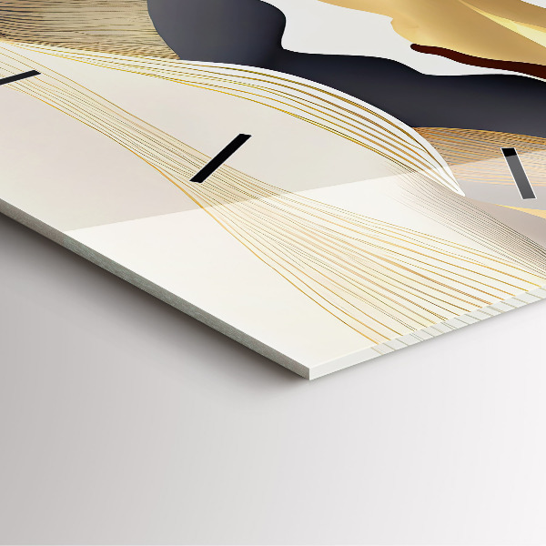 Szögletes fali üvegóra Absztrakt arany hegyek