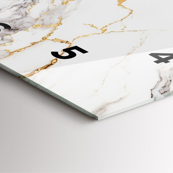 Szögletes fali üvegóra Dekoratív márvány