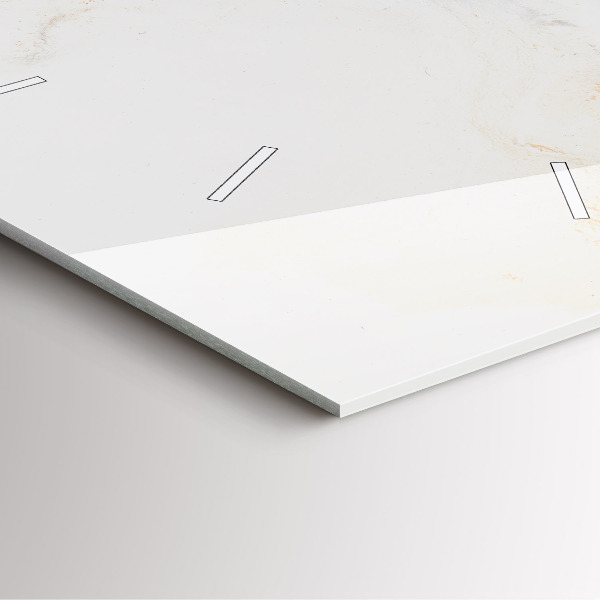 Szögletes fali üvegóra Művészi márvány