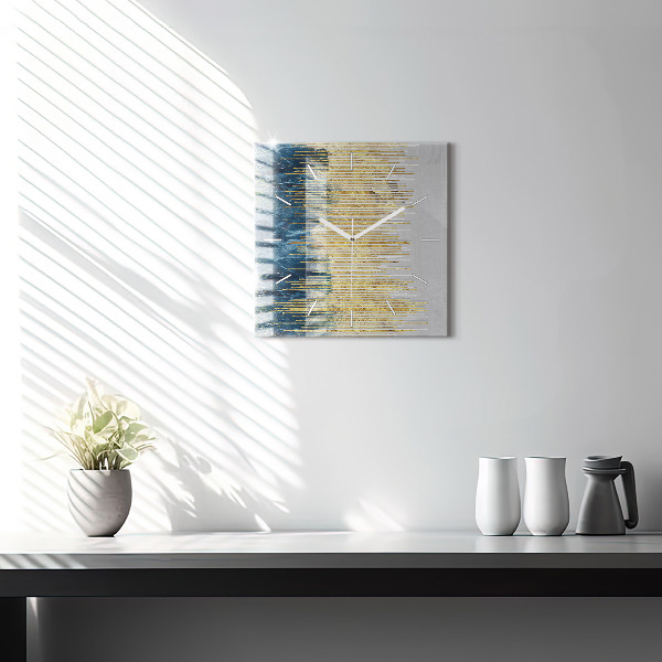 Szögletes fali üvegóra Dekoratív minta és arany