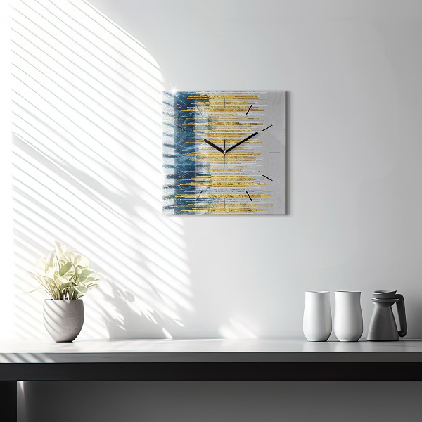 Szögletes fali üvegóra Dekoratív minta és arany