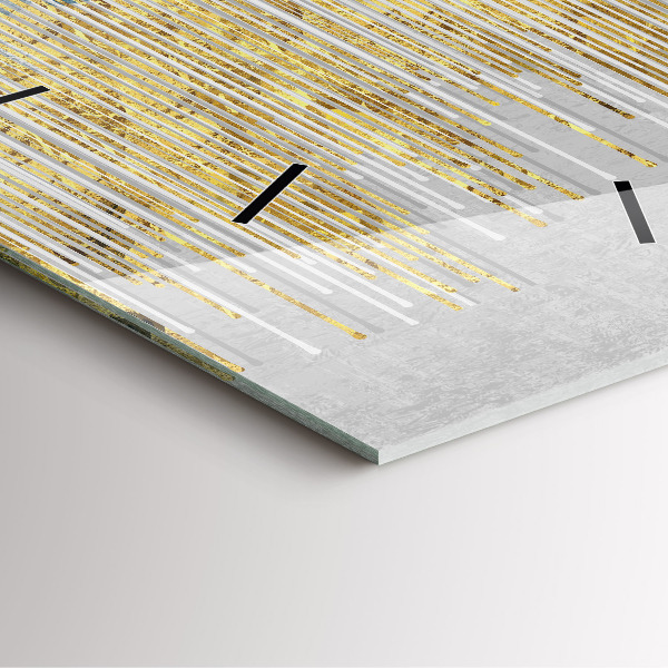 Szögletes fali üvegóra Dekoratív minta és arany