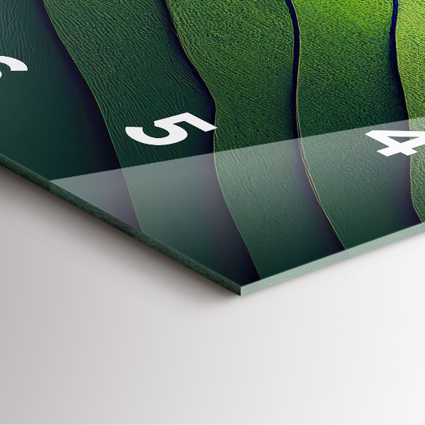 Szögletes fali üvegóra Zöld mezők absztrakt