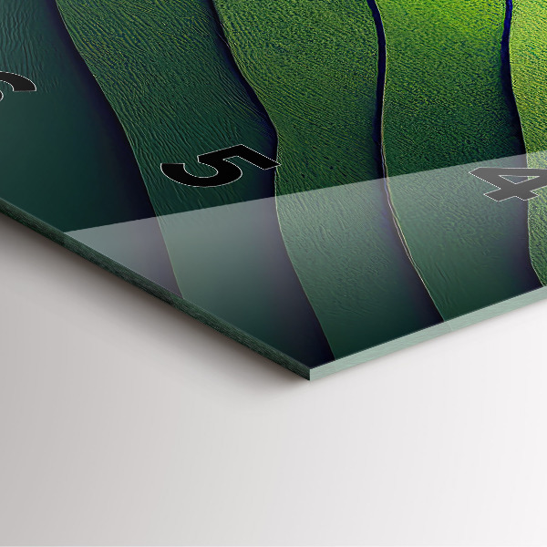 Szögletes fali üvegóra Zöld mezők absztrakt