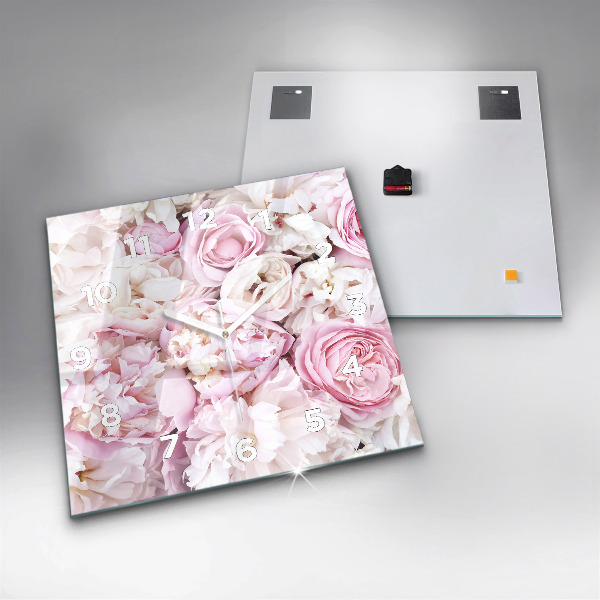 Szögletes fali üvegóra Dekoratív virágok