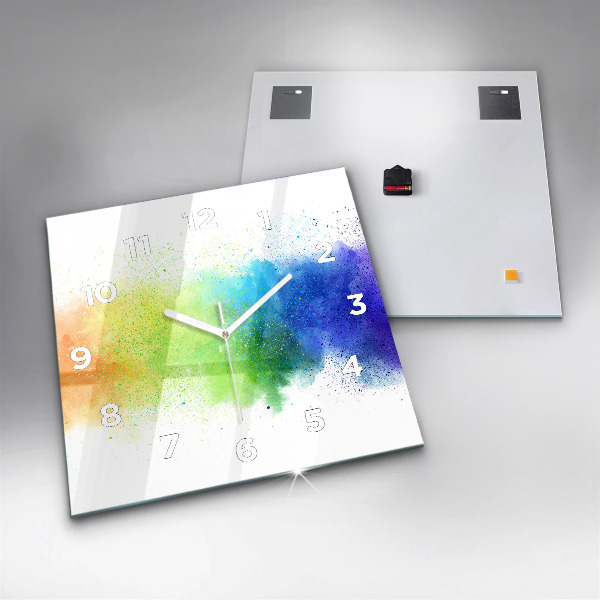 Szögletes fali üvegóra Absztrakt szivárvány