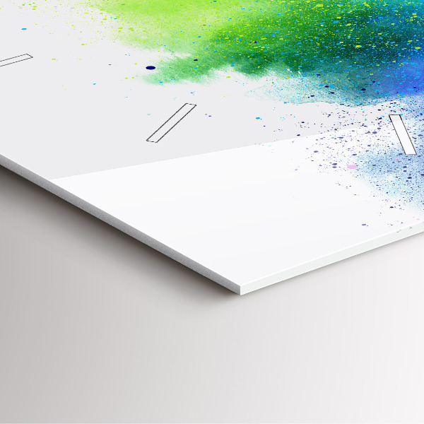 Szögletes fali üvegóra Absztrakt szivárvány