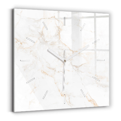 Szögletes fali üvegóra Elegáns márvány