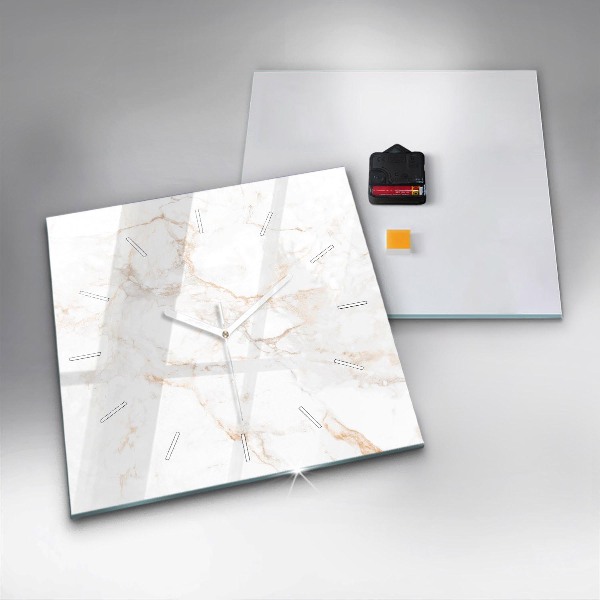 Szögletes fali üvegóra Elegáns márvány