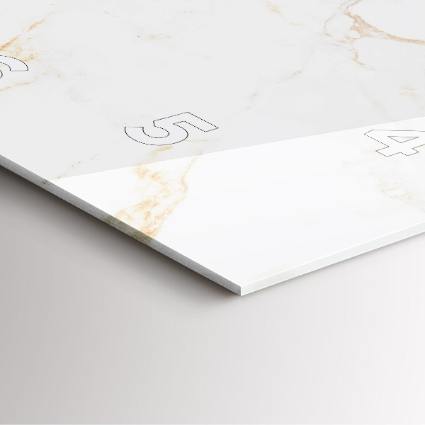 Szögletes fali üvegóra Elegáns márvány