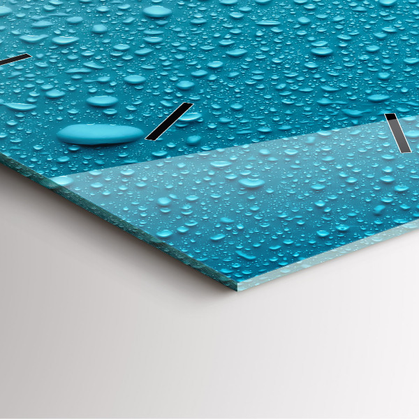 Szögletes fali üvegóra Vízcseppek az üvegen