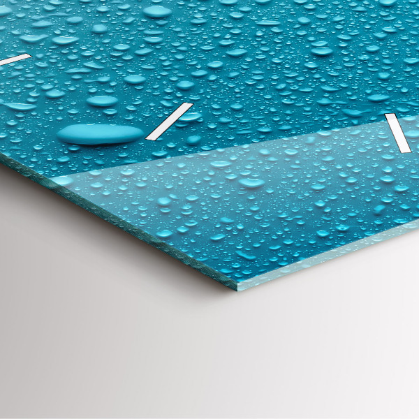 Szögletes fali üvegóra Vízcseppek az üvegen