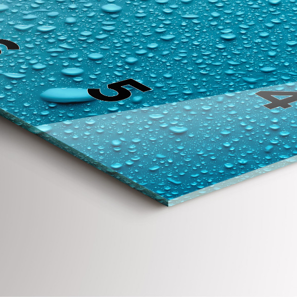 Szögletes fali üvegóra Vízcseppek az üvegen