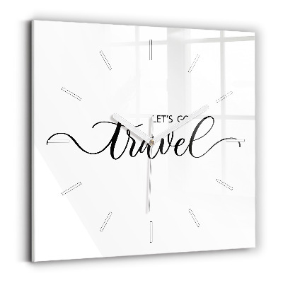 Szögletes fali üvegóra Utazási felirat
