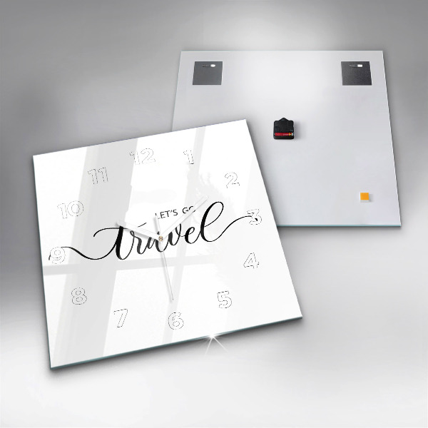 Szögletes fali üvegóra Utazási felirat