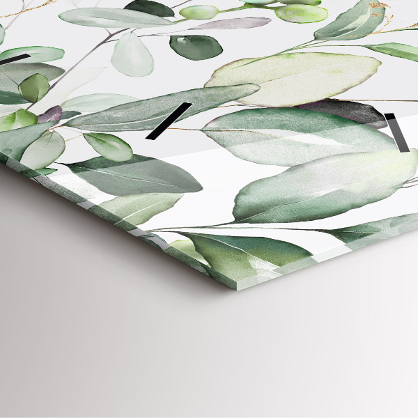 Szögletes fali üvegóra Növények levelei