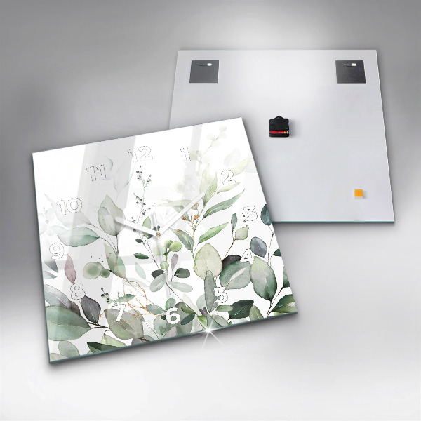 Szögletes fali üvegóra Növények levelei