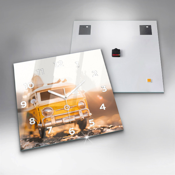 Szögletes fali üvegóra Autó nyaralni