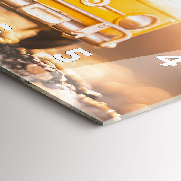 Szögletes fali üvegóra Autó nyaralni