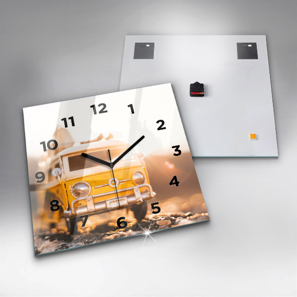 Szögletes fali üvegóra Autó nyaralni