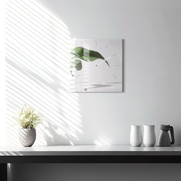 Szögletes fali üvegóra Absztrakt levelek