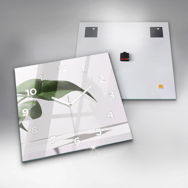 Szögletes fali üvegóra Absztrakt levelek