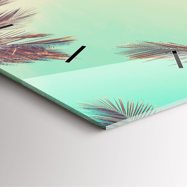 Szögletes fali üvegóra Trópusi pálmafák