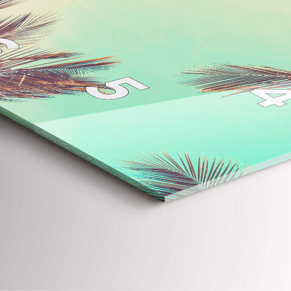 Szögletes fali üvegóra Trópusi pálmafák