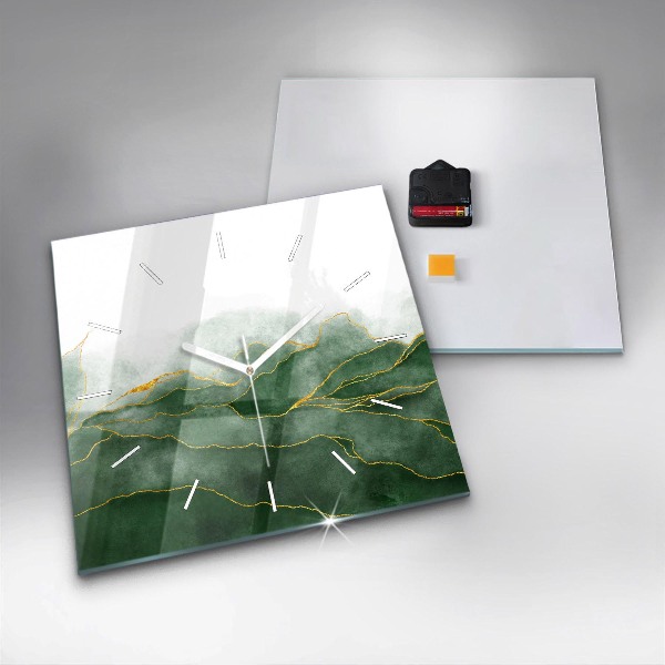 Szögletes fali üvegóra Absztrakciós levelek