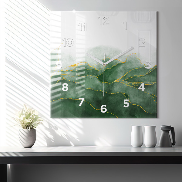 Szögletes fali üvegóra Absztrakciós levelek