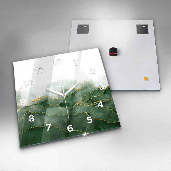 Szögletes fali üvegóra Absztrakciós levelek