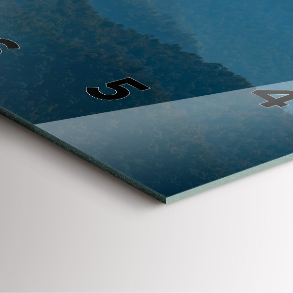 Szögletes fali üvegóra Absztrakt hegyi táj