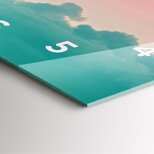 Szögletes fali üvegóra Ég és hegy gradiens