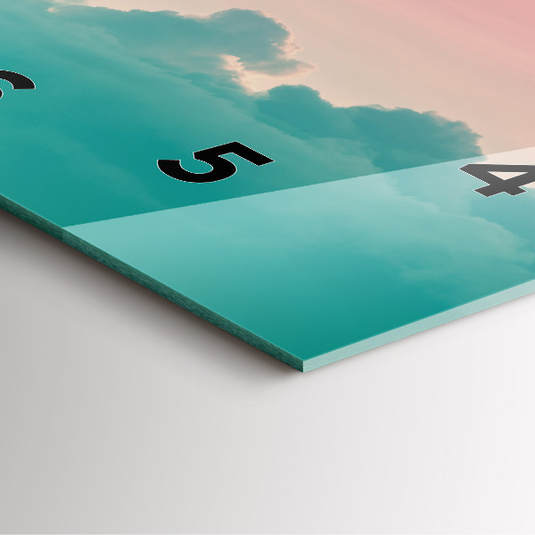 Szögletes fali üvegóra Ég és hegy gradiens