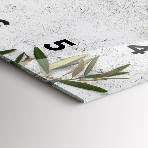 Szögletes fali üvegóra Minimalista olajbogyó